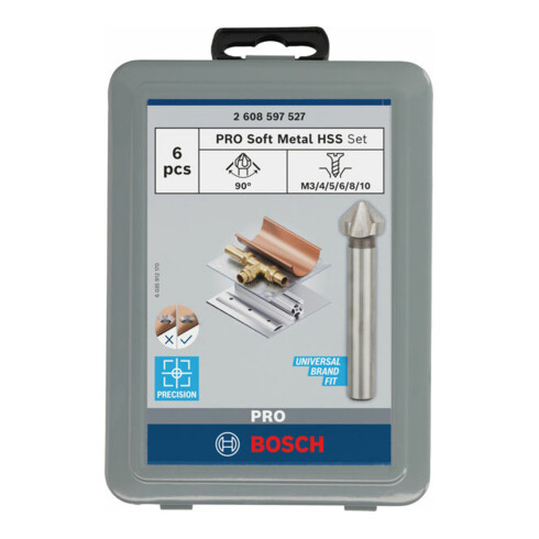 Bosch Kegelsenker-Set 6-teilig 45 63 mm / 5-10 mm / 6,3 - 20,5 mm