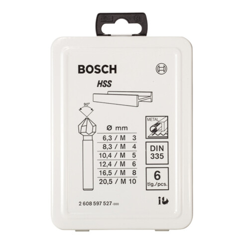 Bosch Kegelsenker-Set 6-teilig 45 63 mm / 5-10 mm / 6,3 - 20,5 mm
