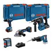 Bosch Kit Combo 18V avec 5 outils : GSB + GBH + GWS + GSA + GLI + 3 x batterie