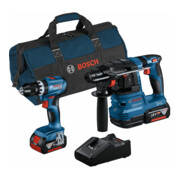 Bosch Kit Combo 2 pièces 18V : GSB 18V-45 + GBH 18V-22 + 2 x batterie 4.0Ah, chargeur rapide
