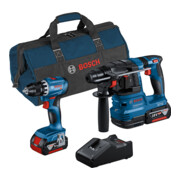 Bosch Kit Combo 2 pièces 18V : GSR 18V-45 + GBH 18V-22 + 2 x batterie 4.0Ah, chargeur rapide