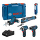 Bosch Kit Combo 5 pcs 12V : GSR 12V-15/GOP 12V-28/GDR 12V-105/GSA 12V-14/GLI 12V-300