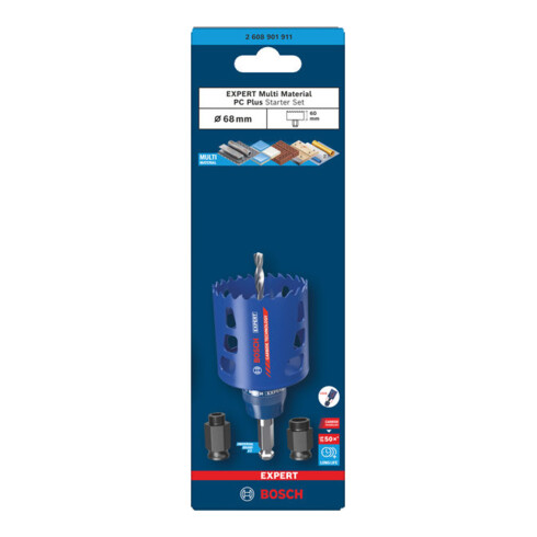 Bosch Kit de scies trépan Power Change Plus Multi Matériaux EXPERT, 68 x 60 mm