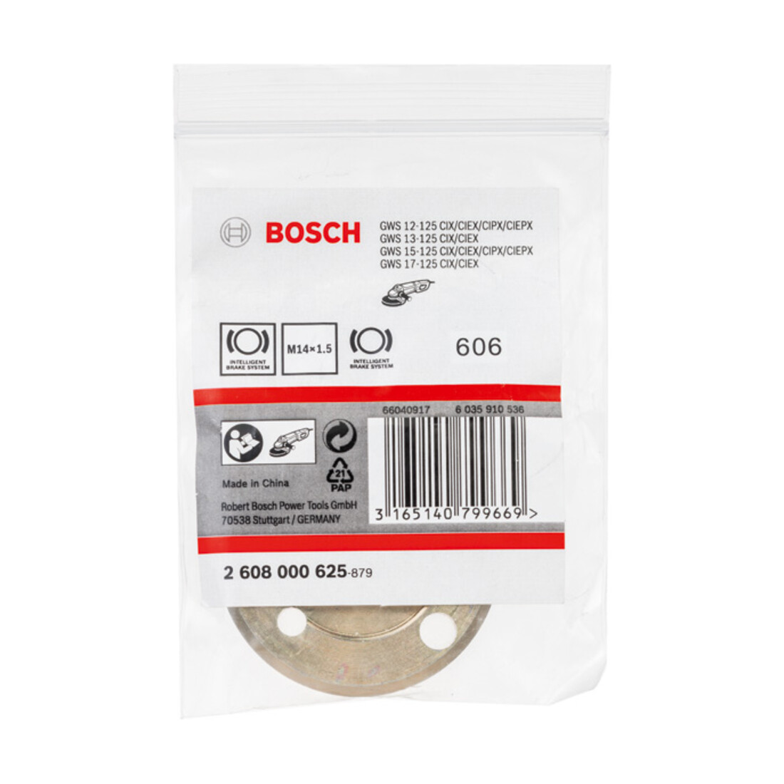 Bosch klemmoer voor haakse slijper M 14 x 1,5 mm fijne draad