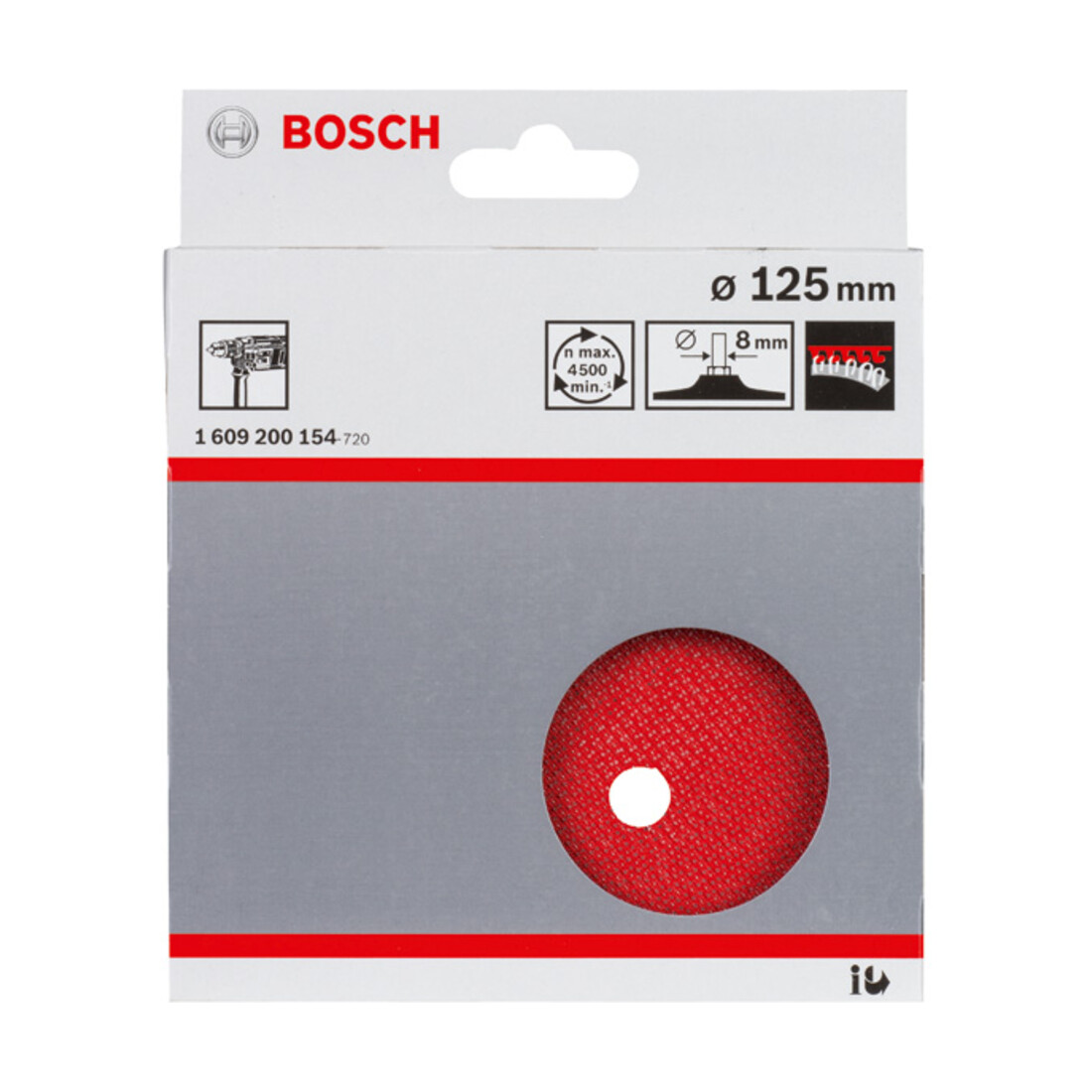 Bosch klitschijf 125 mm 8 mm