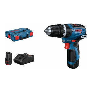 Bosch klopboormachine GSB 12V-35: 2 x accu GBA 12V 3.0Ah, snellader, L-BOXX