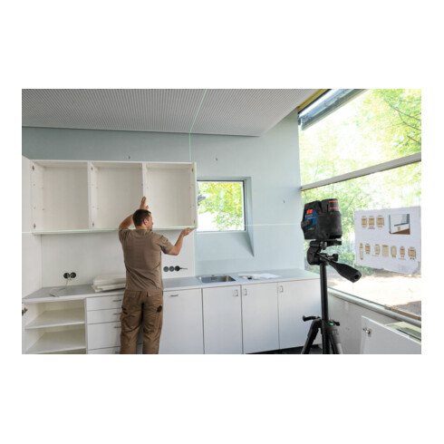 Bosch Kombilaser GCL 12V-50-22 CG avec 1 x batterie GBA 12V 2.0Ah dans L-BOXX