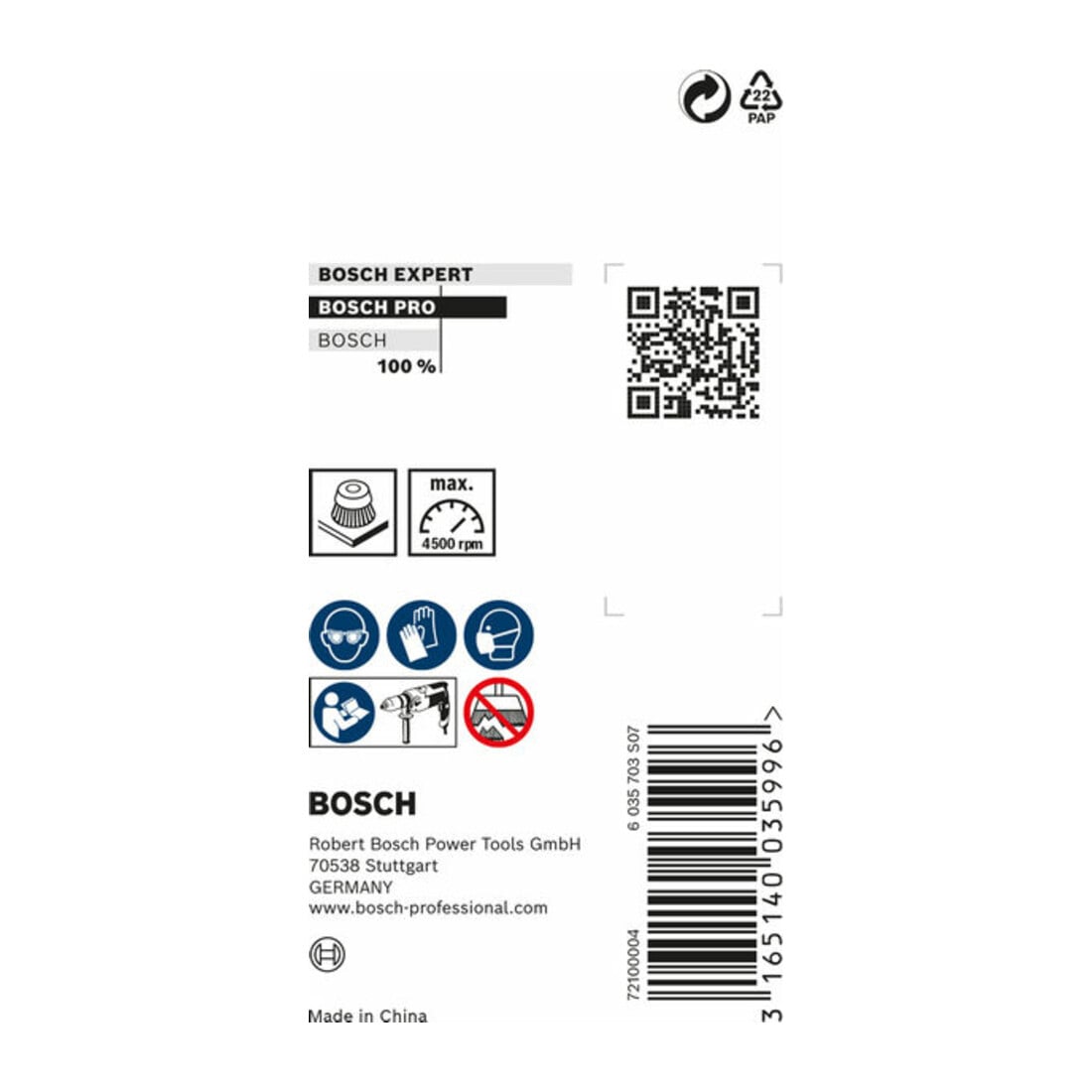 Bosch messing koperen borstel met gegolfde draad