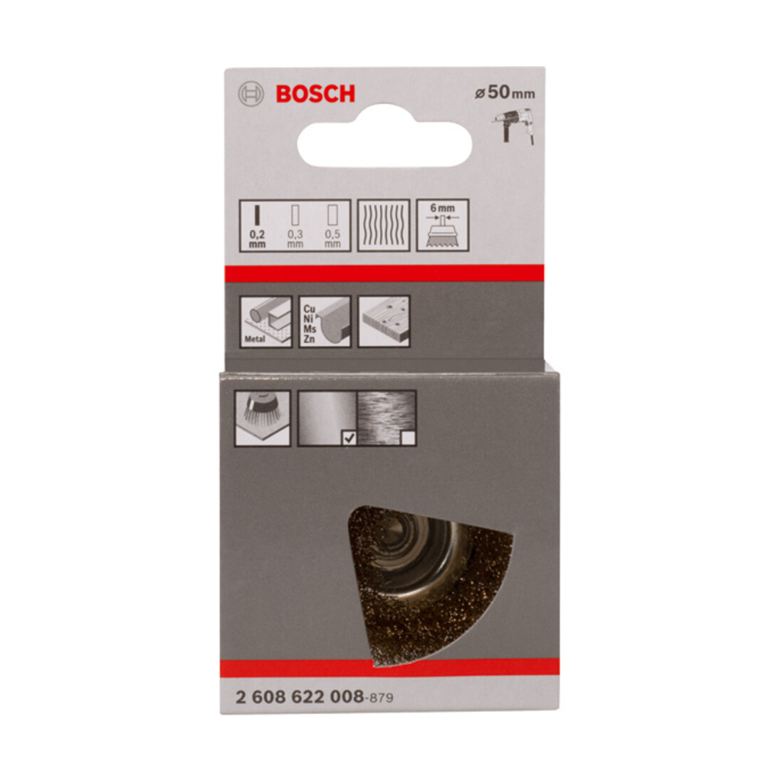 Bosch messing koperen borstel met gegolfde draad