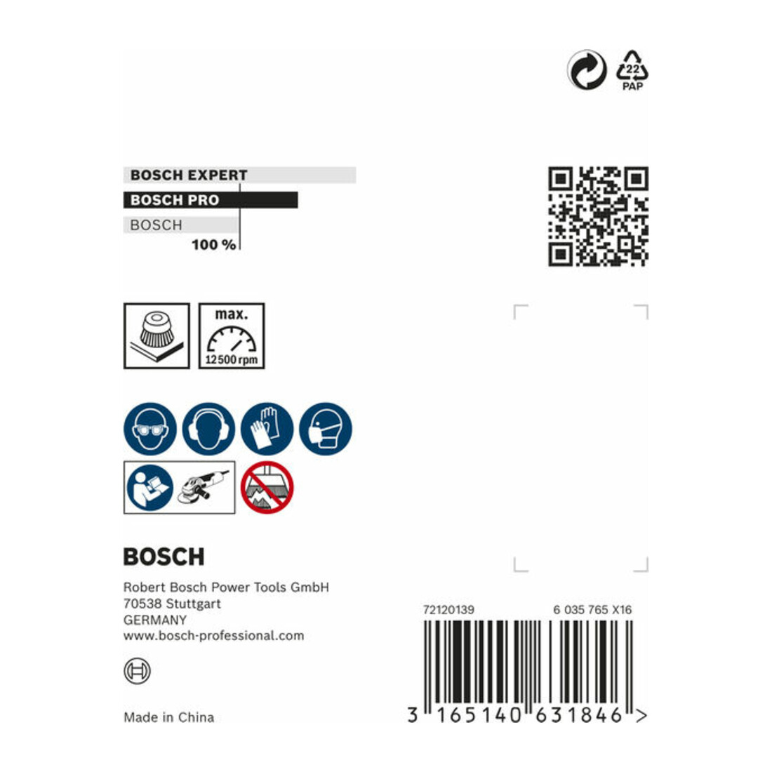 Bosch roestvrijstaal geknoopte Bekerborstel