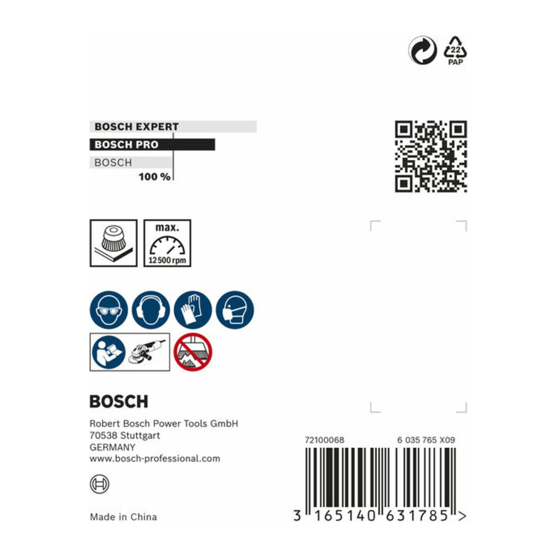 Bosch komborstel, stalen geribbeld draad