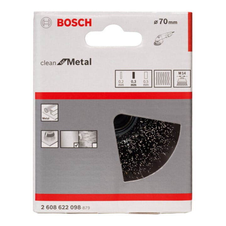 Bosch komborstel staal gegolfd draad 75 mm 0,3 mm 12500 tpm M 14