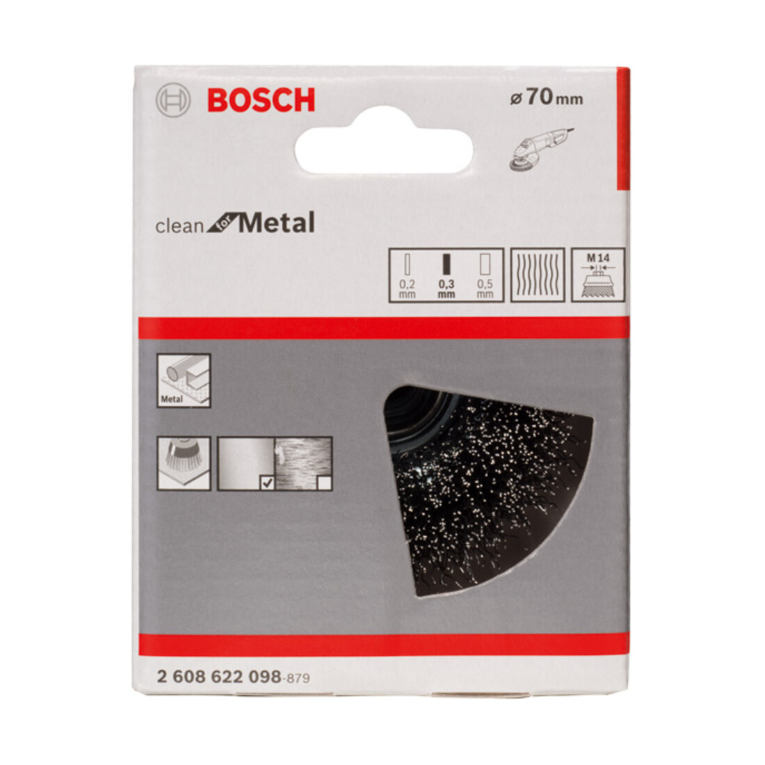 Bosch komborstel, stalen geribbeld draad