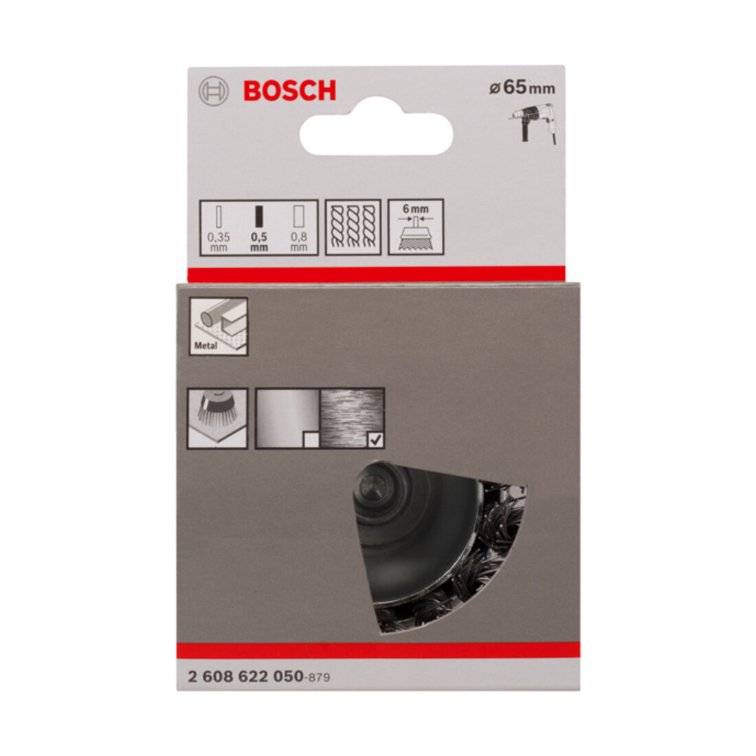 Bosch komborstel staal getordeerd draad 65 mm 0,5 mm 4500 omw/min