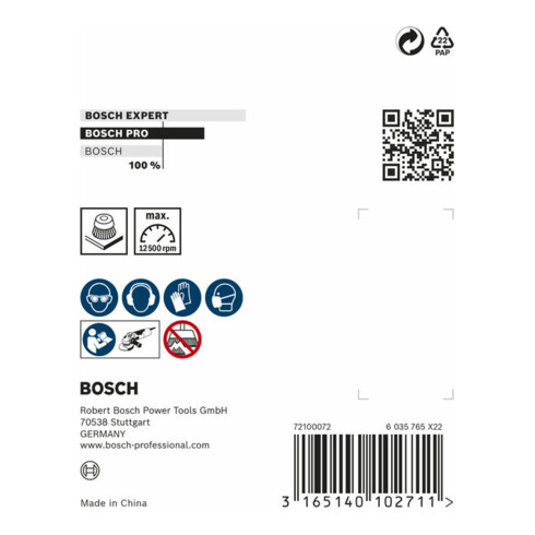 Bosch komborstel staal getordeerd draad 75 mm 0,5 mm 12500 tpm M 10