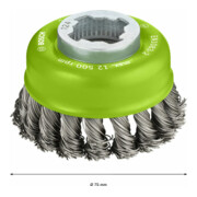 Bosch komborstel X-LOCK Heavy voor Inox 75 mm 0,5 mm geknoopt roestvrij staaldraad-2