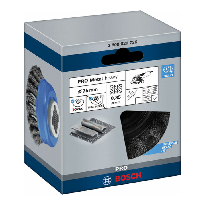 Bosch komborstel X-LOCK Heavy voor metaal geknoopt staaldraad