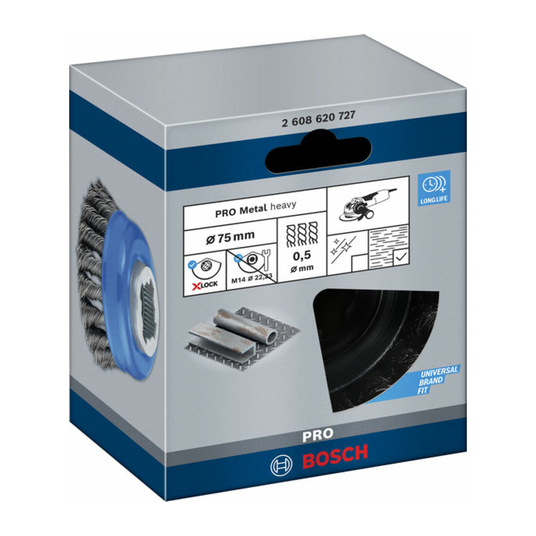 Bosch komborstel X-LOCK Heavy voor metaal geknoopt staaldraad