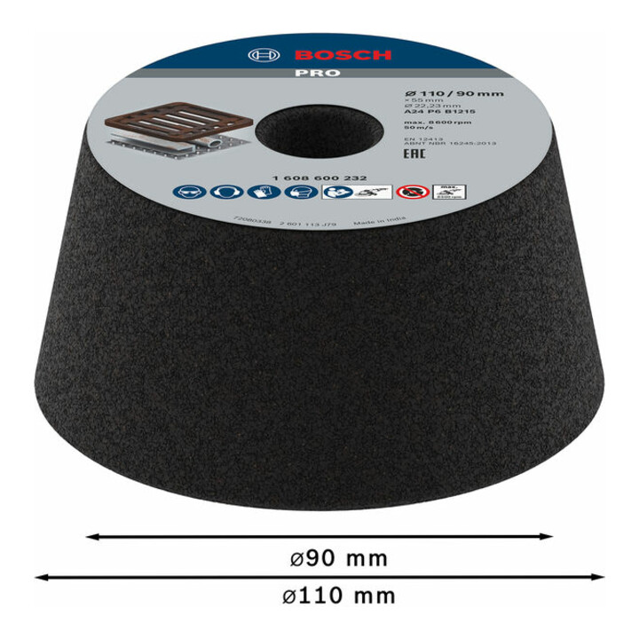 Bosch komschijf conisch-metaal/gietwerk 90 mm 110 mm 55 mm 24