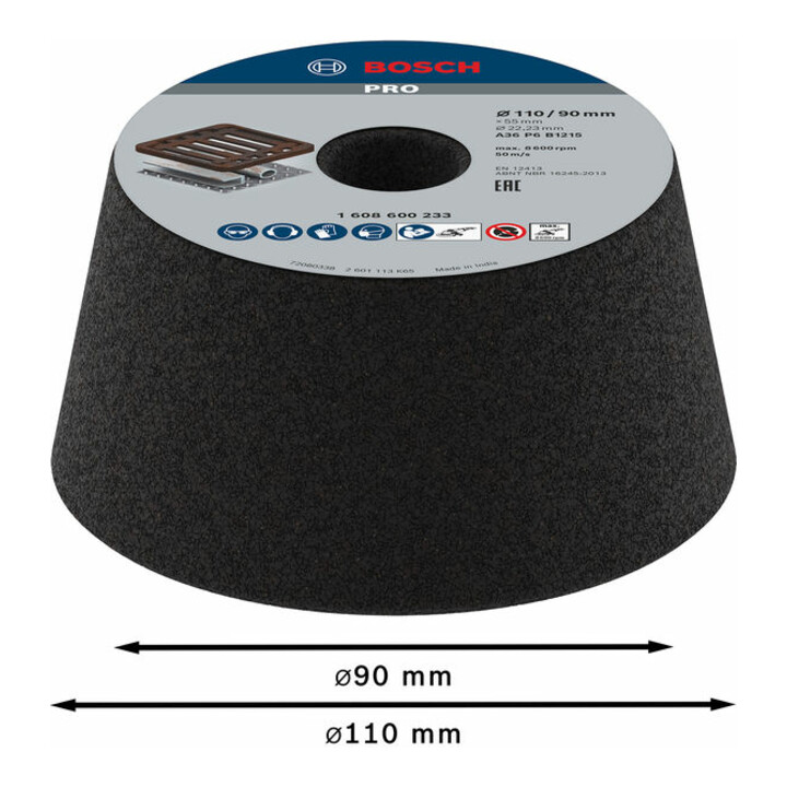 Bosch komschijf conisch-metaal/gietwerk 90 mm 110 mm 55 mm 36