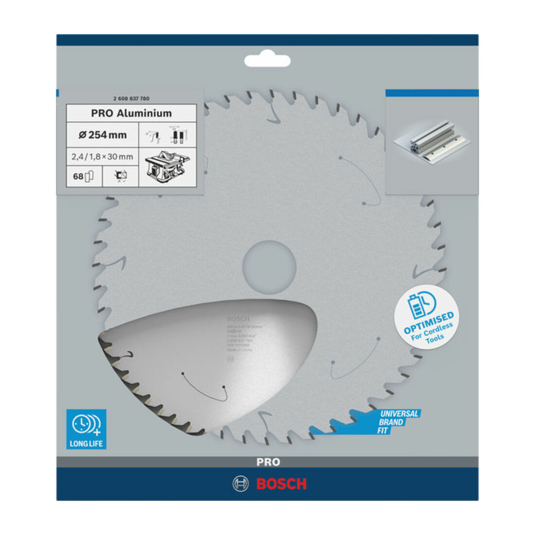 Bosch Kreissägeblatt Standard for Aluminium für Akku-Tischkreissägen