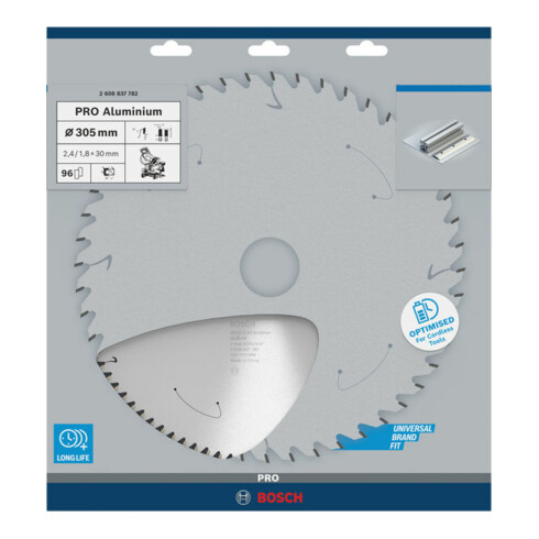 Bosch Kreissägeblatt Aluminium für Akkusägen 305 x 2,4/1,8 x 30 96 Zähne