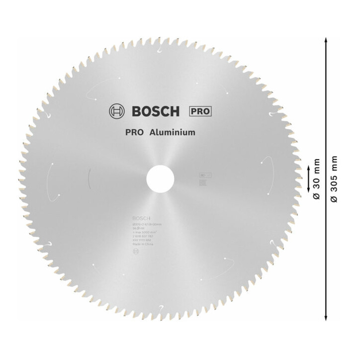 Bosch Kreissägeblatt Aluminium für Akkusägen 305 x 2,4/1,8 x 30 96 Zähne