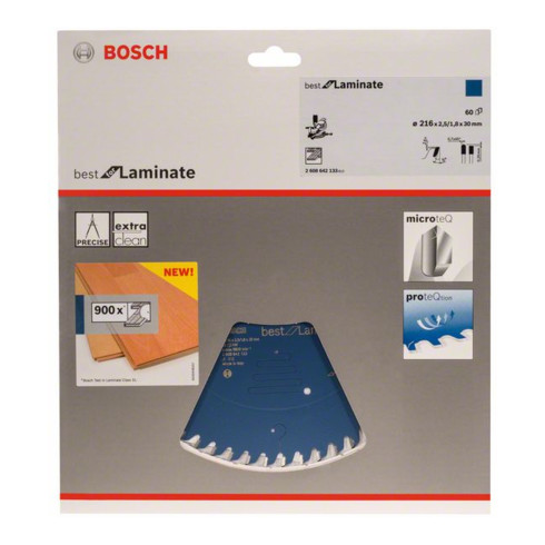 Bosch Kreissägeblatt Best for Laminate 216 x 30 x 2,5 mm 60