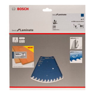 Bosch Kreissägeblatt Best Kunststoff Fein Für horizontale/vertikale Format- und Tischkreissägen 30 mm