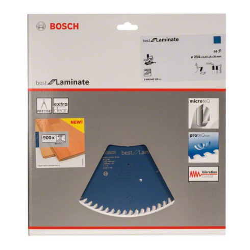Bosch Kreissägeblatt Best for Laminate 254 x 30 x 2,5 mm 84