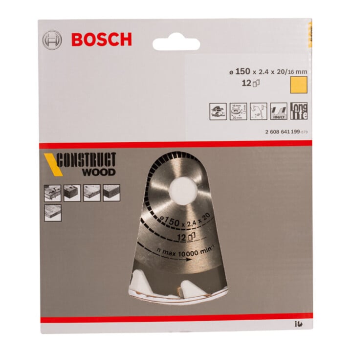 Bosch Kreissägeblatt Construct Wood 150 x 20/16 x 2,4 mm 12