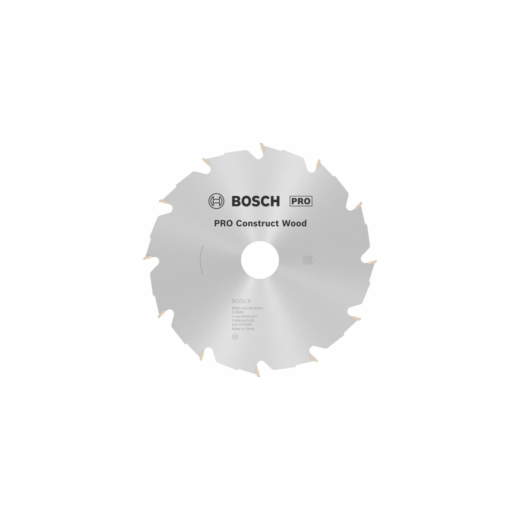 BOSCH Kreissägeblatt Construct Wood 180 x 30/20 x 2,6 mm 12