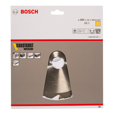 Bosch Kreissägeblatt Construct Wood 180 x 30/20 x 2,6 mm 12
