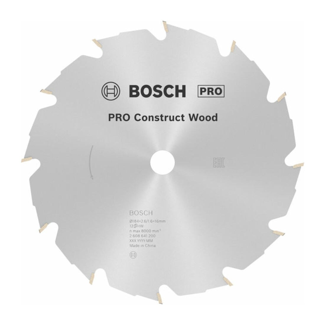 Bosch Kreissägeblatt Construct Wood 184 x 16 x 2,6 mm 12