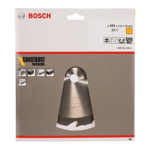 Bosch Kreissägeblatt Construct Wood 184 x 16 x 2,6 mm 12