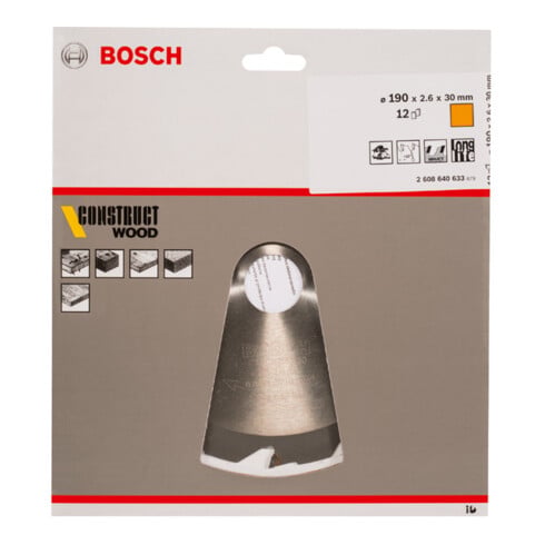 Bosch Kreissägeblatt Construct Wood 190 x 30 x 2,6 mm 12