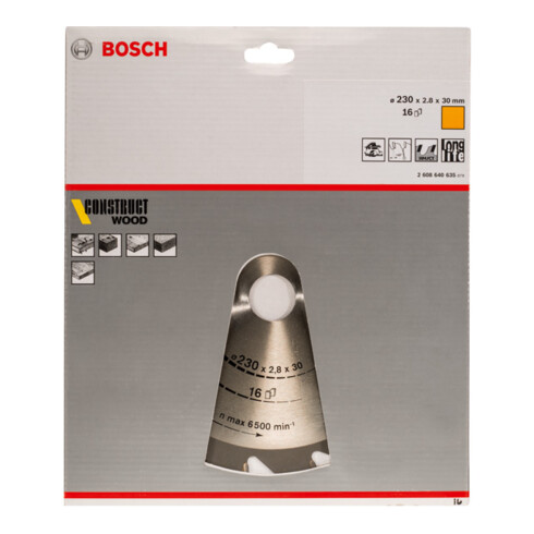 Bosch Kreissägeblatt Construct Wood 230 x 30 x 2,8 mm 16