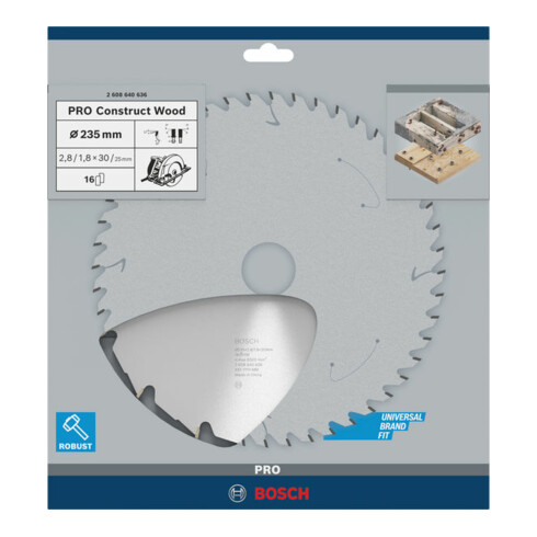 Bosch Kreissägeblatt Construct Wood 235 x 30/25 x 2,8 mm 16