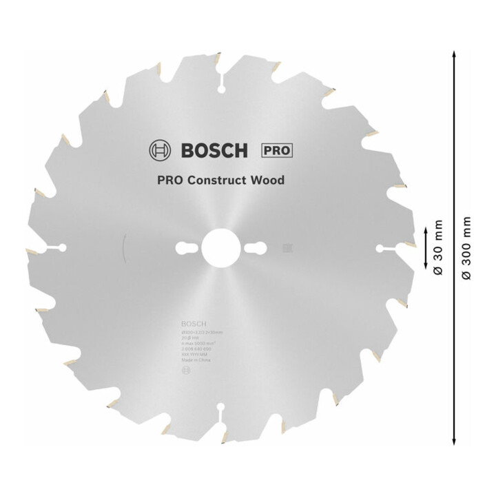 Bosch Kreissägeblatt Construct Wood 300 x 30 x 3,2 mm 20