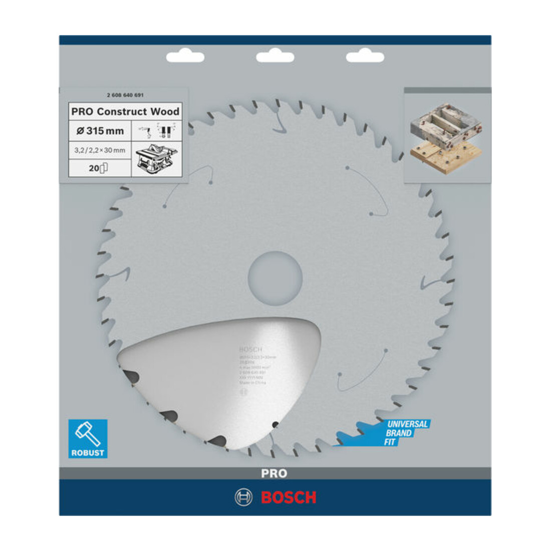 Bosch Kreissägeblatt Construct Wood 315 x 30 x 3,2 mm 20