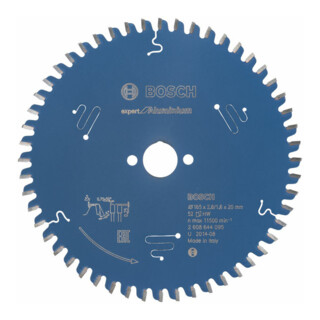 Bosch Kreissägeblatt Expert for Aluminium 165 x 20 x 2,6 mm 52