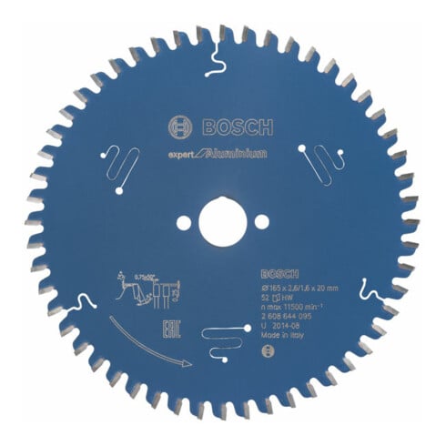 Bosch Kreissägeblatt Expert for Aluminium 165 x 20 x 2,6 mm 52