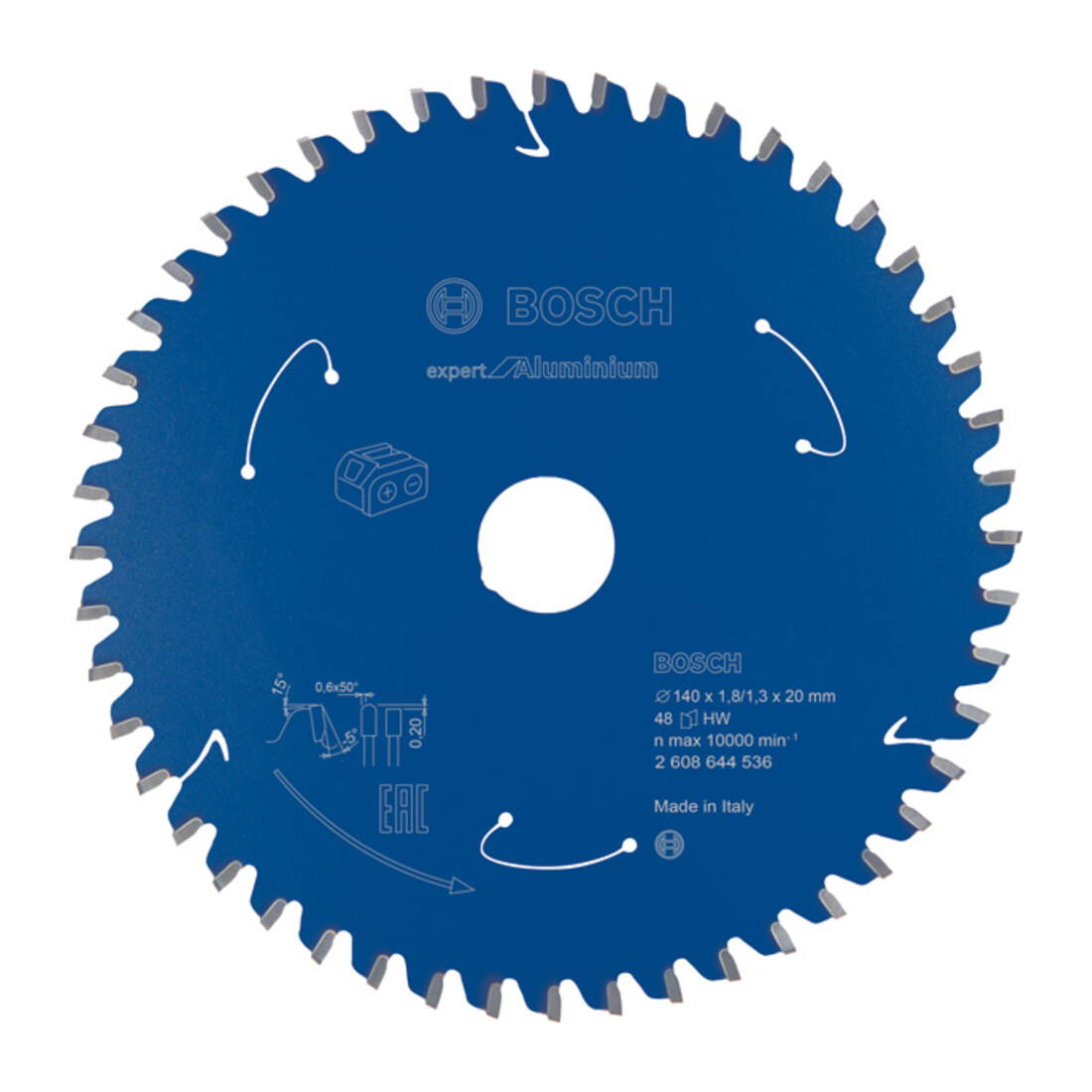 Bosch Kreissägeblatt Expert for Aluminium für Akkusägen 140 x 1,8/1,3 x 20 48 Zähne