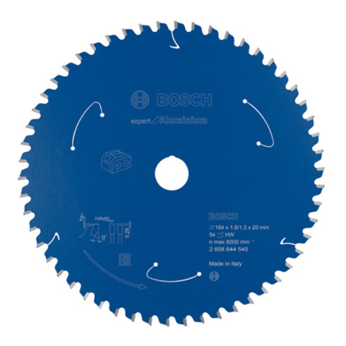 Bosch Kreissägeblatt Expert for Aluminium für Akkusägen 184 x 1,8/1,3 x 20 54 Zähne