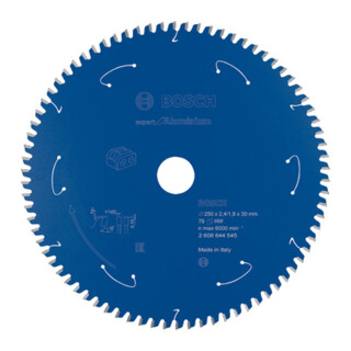 Bosch Kreissägeblatt Expert for Aluminium für Akkusägen 250 x 2,4/1,8 x 30 78 Zähne