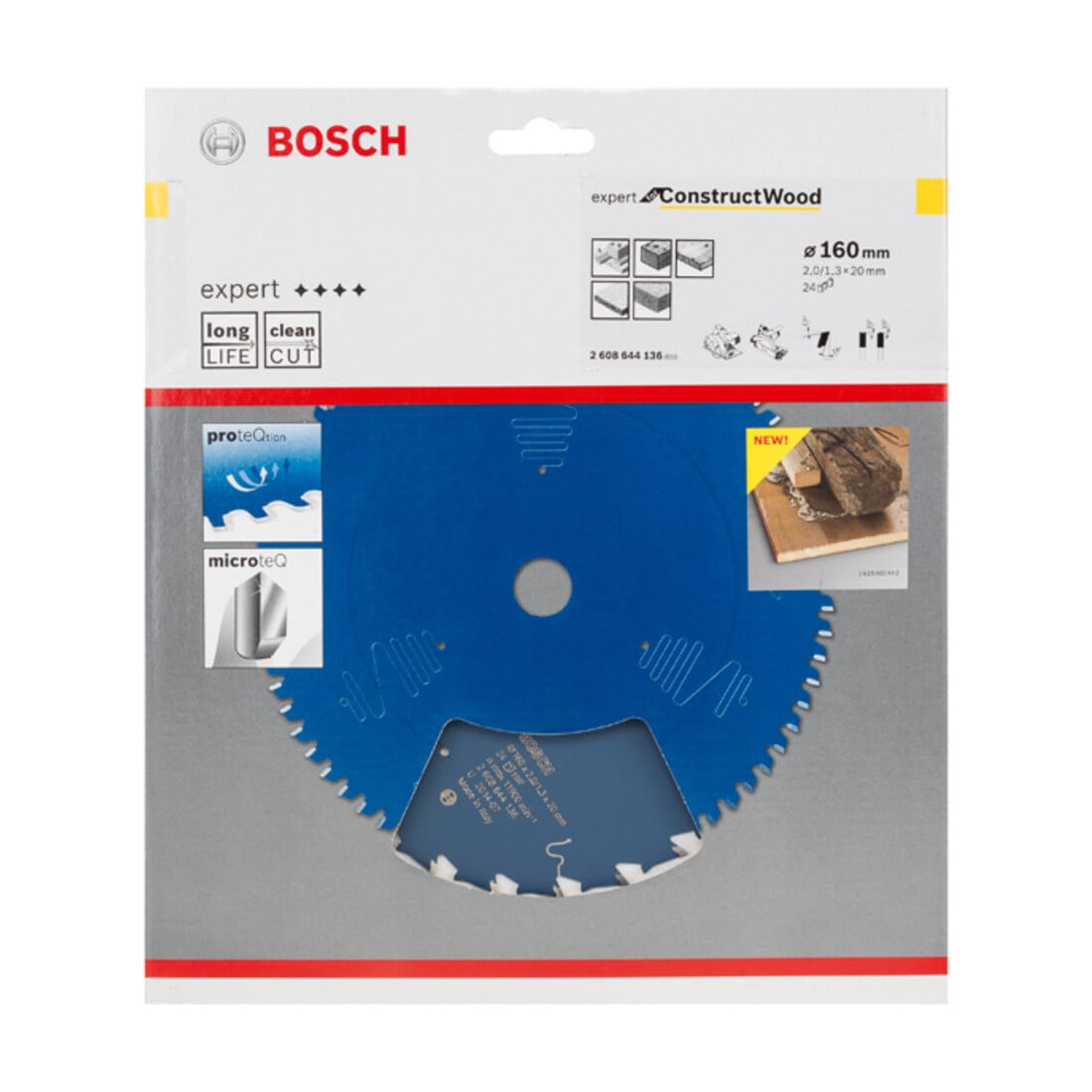 Bosch Kreissägeblatt Expert for Construct Wood 160 x 20 x 2,0 mm 24