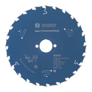 Bosch Kreissägeblatt Expert for Construct Wood 190 x 30 x 2,0 mm 24