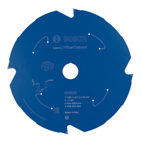 Bosch Kreissägeblatt Expert for Fibre Cement für Akkusägen 160 x 1,8/1,2 x 20 4 Zähne
