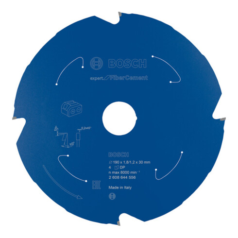 Bosch Kreissägeblatt Expert for Fibre Cement für Akkusägen 190 x 1,8/1,2 x 30 4 Zähne