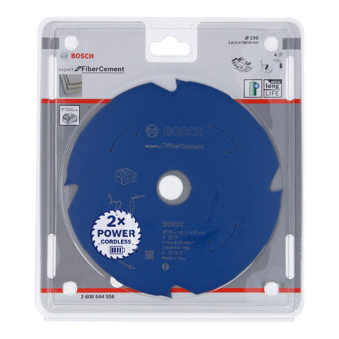Bosch Kreissägeblatt Expert for Fibre Cement für Akkusägen 190 x 1,8/1,2 x 30 4 Zähne